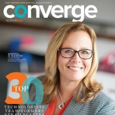  Photo of Kristina Macbury on the cover of converge magazine
